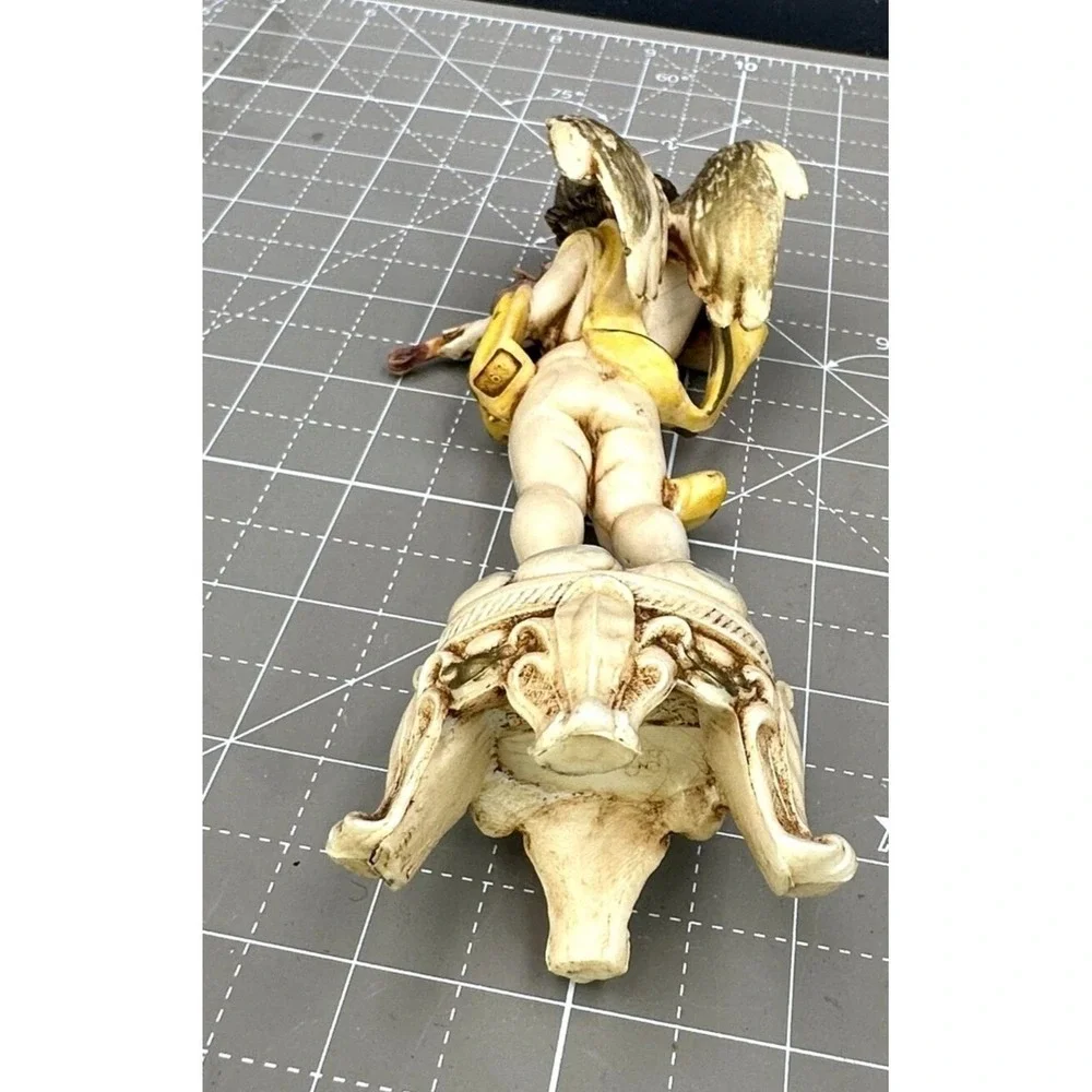 Vintage Fontanini Depose Cherub Cupid Playing Violin Figurine signed 5.75